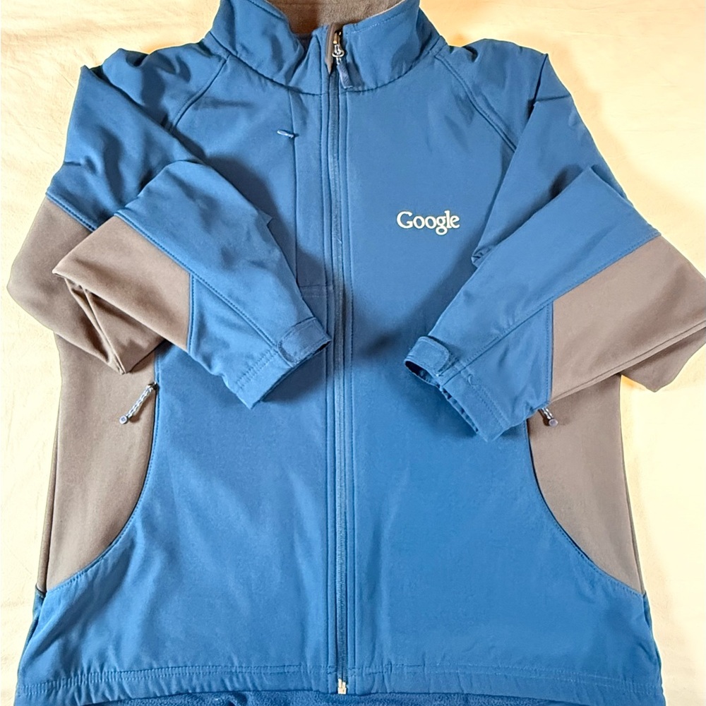 Google  Two-Tone Blue and Gray Puffer Jacket